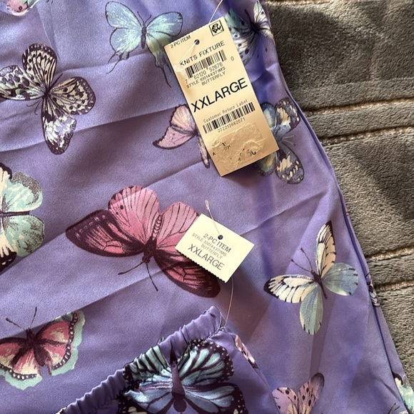 INC Satin Pajama Set – Purple Butterfly Print Cami & Shorts Size XL, XXL NWT - Picture 10 of 10